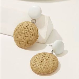 Woven Pendant Drop Earrings